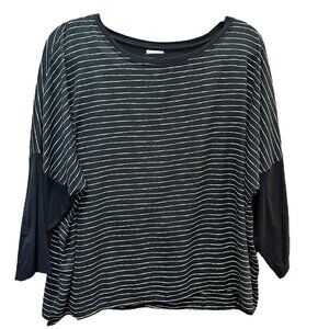 Chico's Women's Top‎ Black & White Striped Dolman Sleeve Lined Size 2 or M